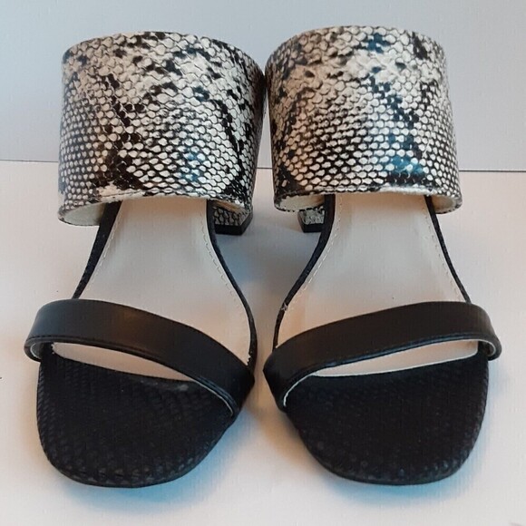 It s OK Size 8M Sandals w/Faux Snakeskin Wide Strap and Square Heels - Picture 3 of 8